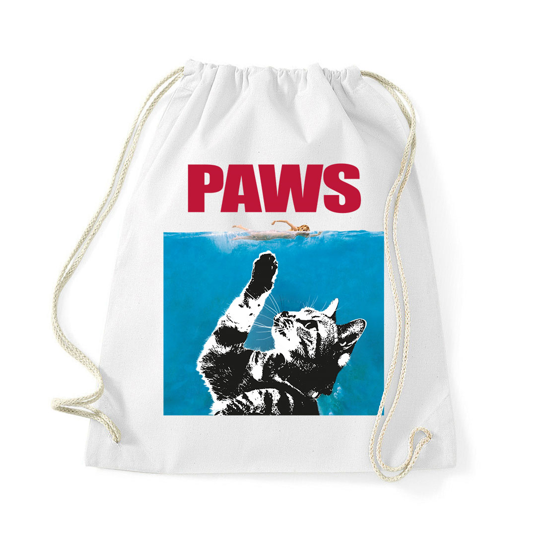 macskás cicás paws Fehér Tornazsák
