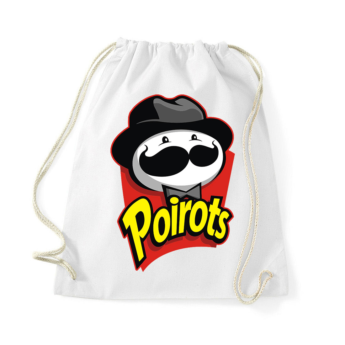 pringles humor poirot Fehér Tornazsák