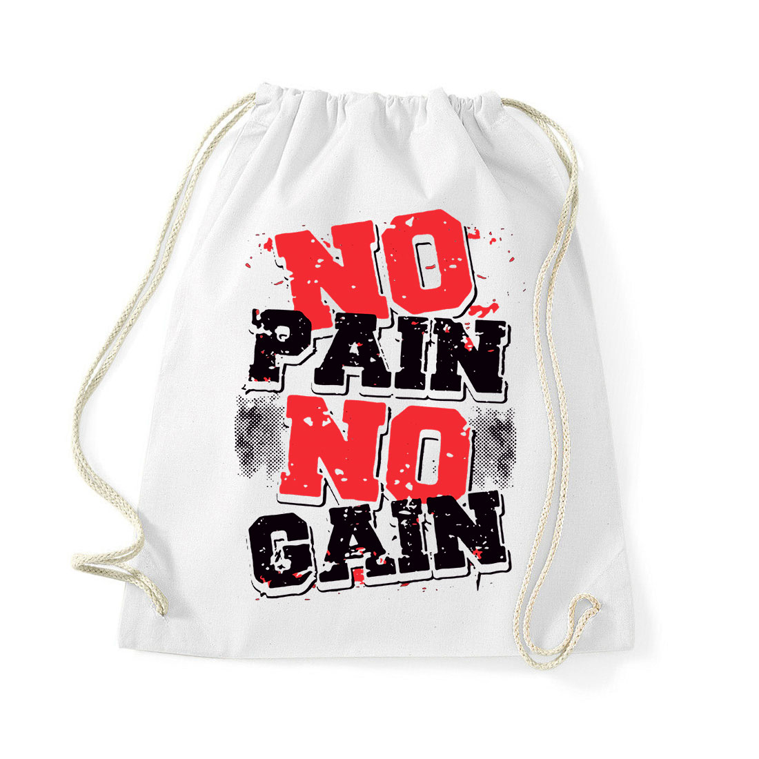 kondi kondizás no pain no gain kondis Fehér Tornazsák