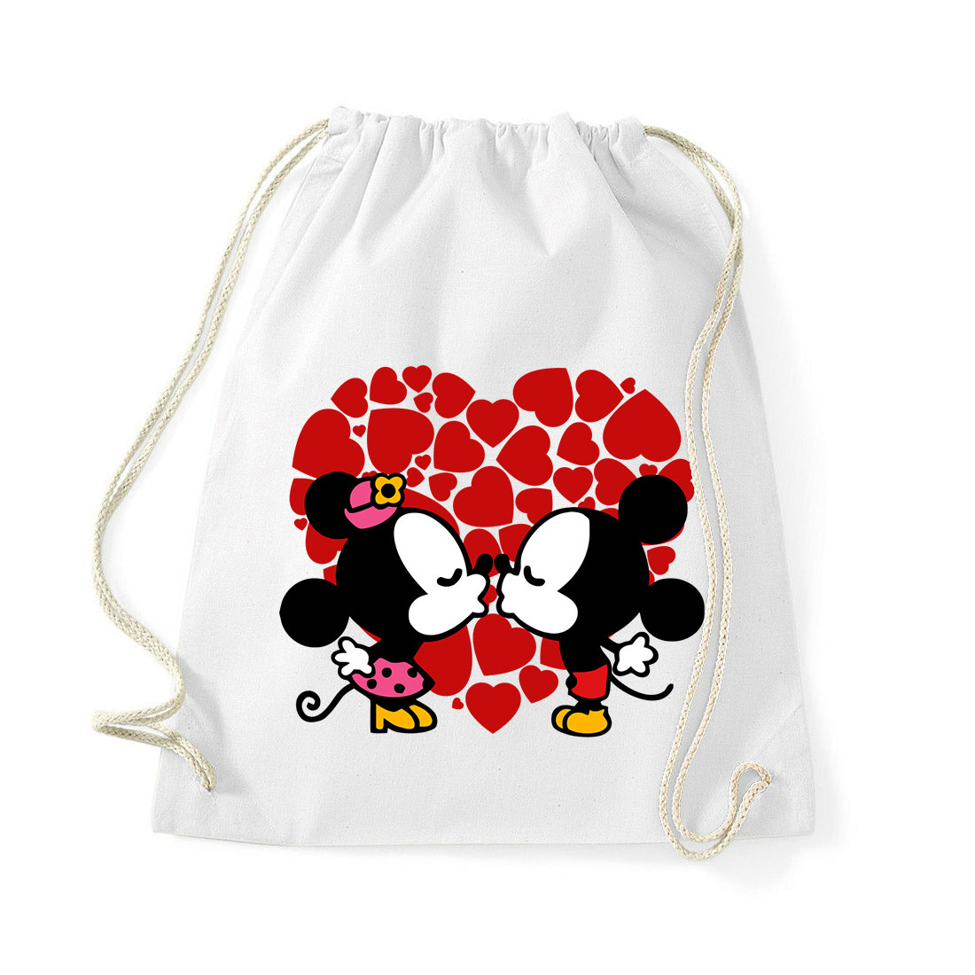 Mickey És Minnie Egér Love Fehér Tornazsák