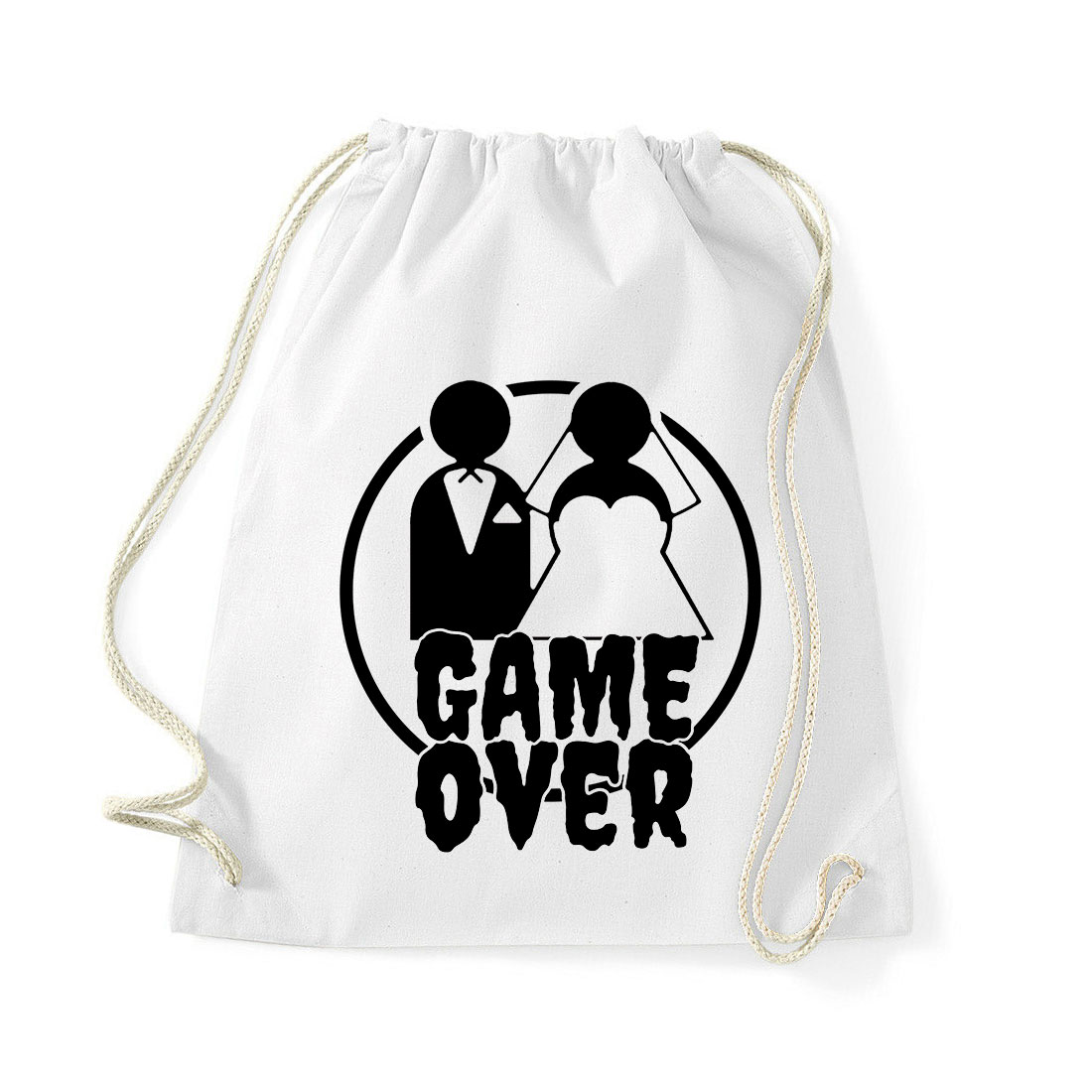 game over legénybúcsú humor Fehér Tornazsák