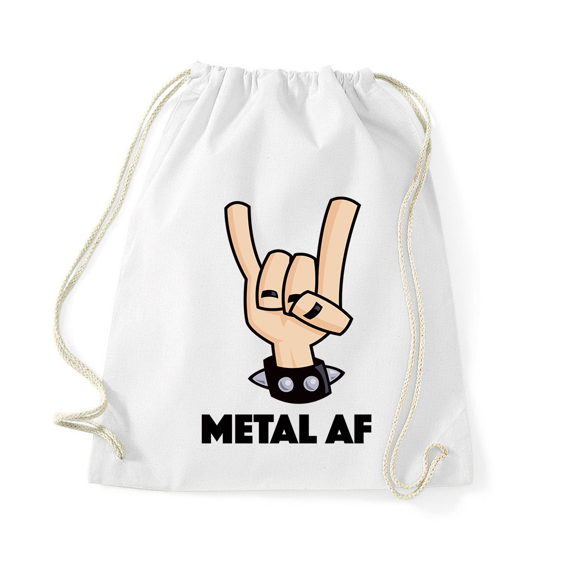 heavy metal as fuck Fehér Tornazsák