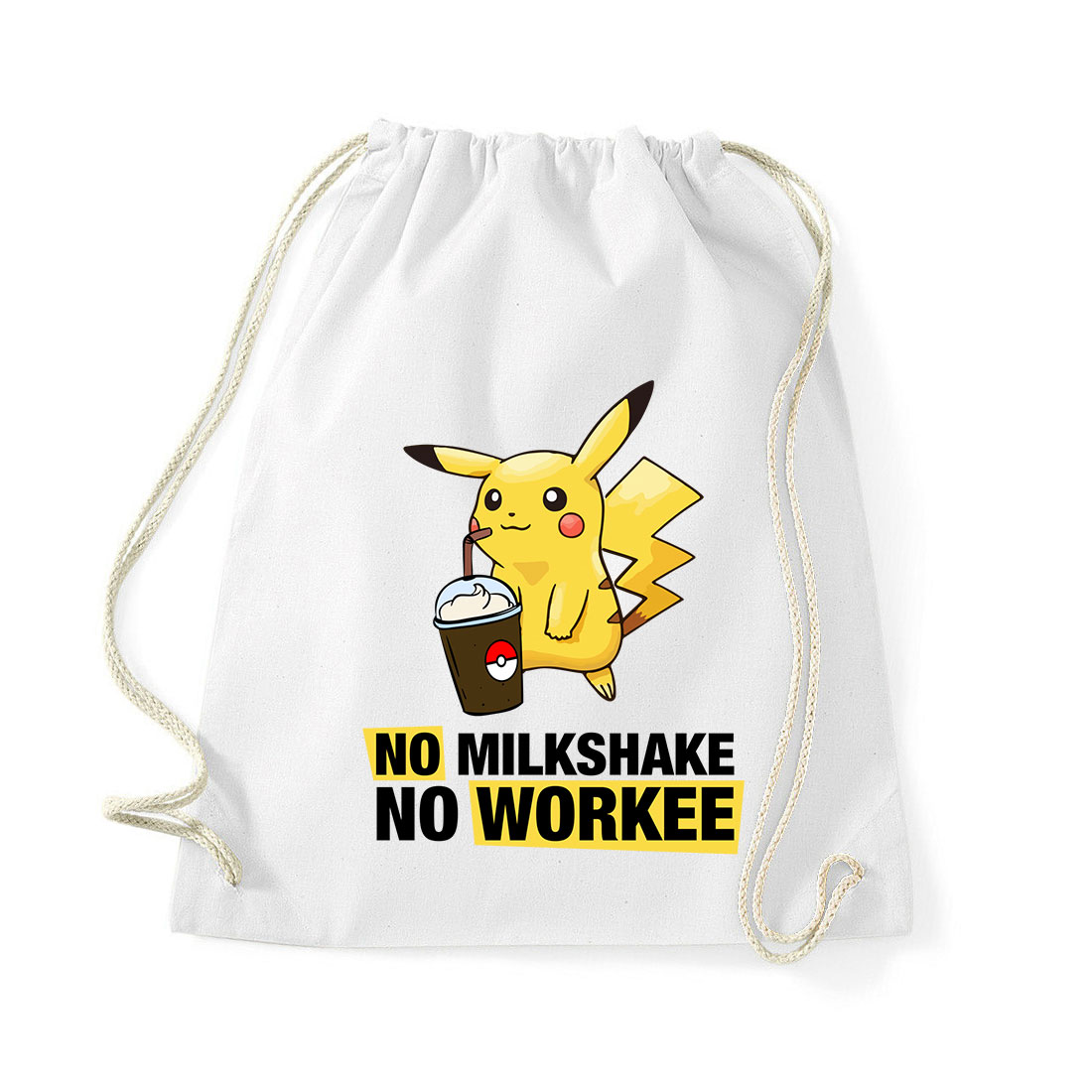 no milkshake no workee Fehér Tornazsák