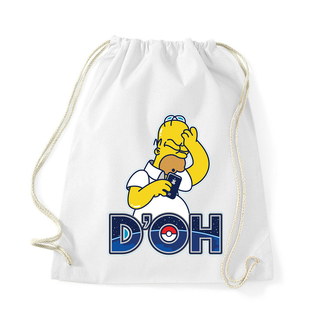 pokemon go homer simpson Fehér Tornazsák