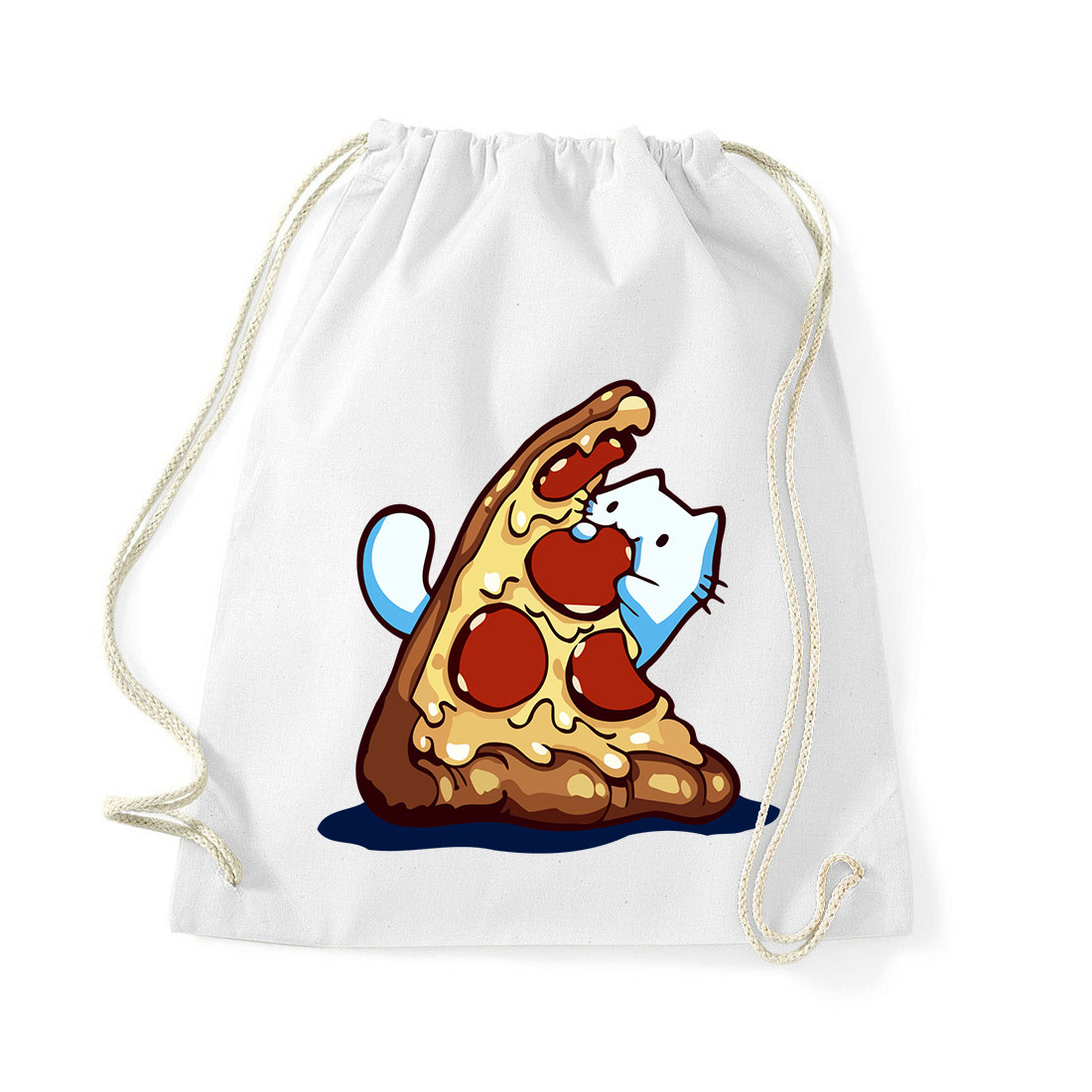pizza szerető macska Fehér Tornazsák