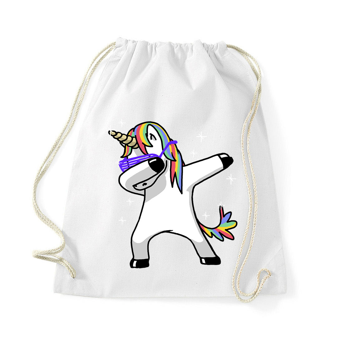 unikornis dabbing unicorn Fehér Tornazsák