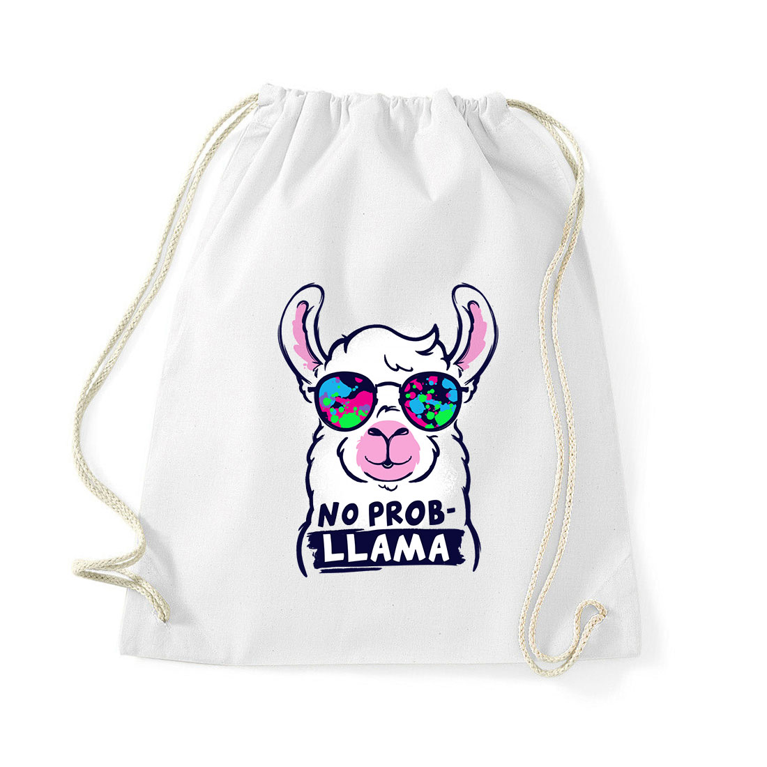 láma no probllama Fehér Tornazsák