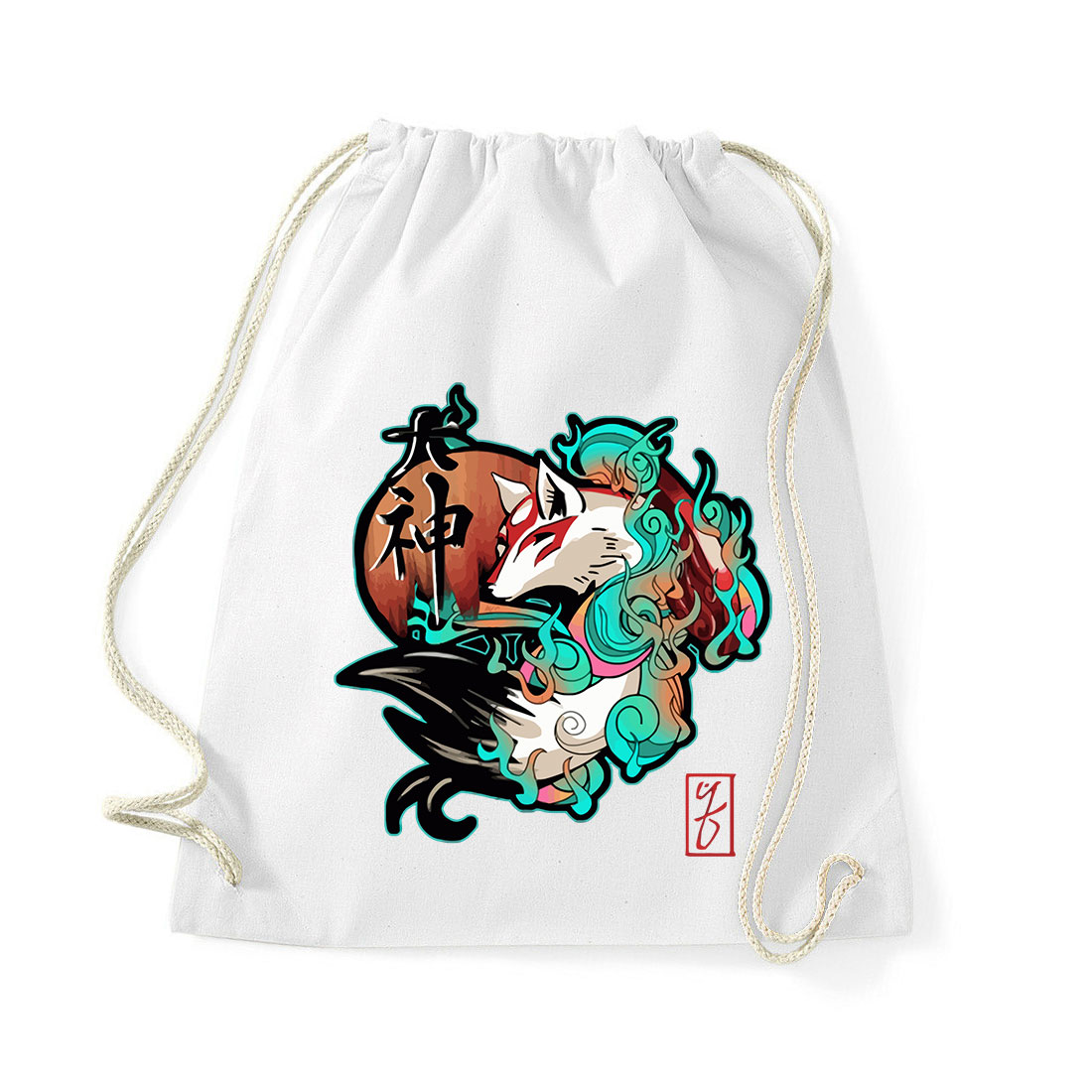 kitsune kicune Fehér Tornazsák
