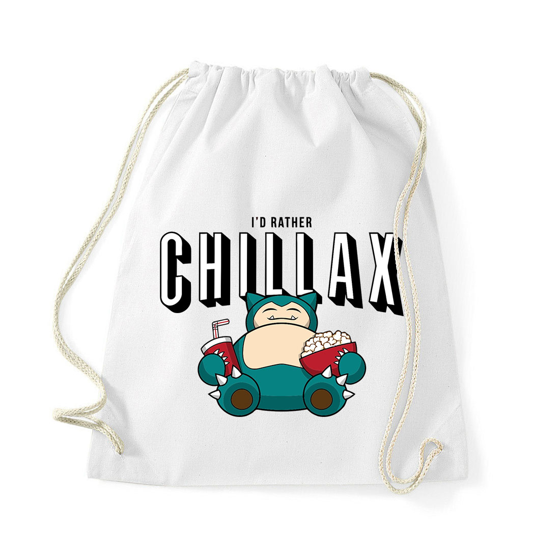 snorlax chillax Fehér Tornazsák