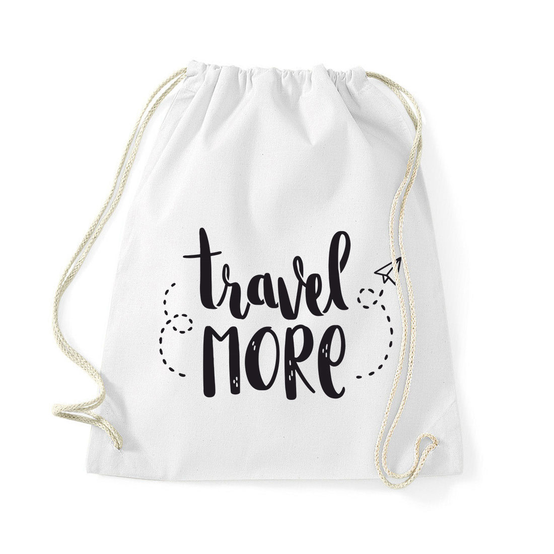 travel more utazás Fehér Tornazsák