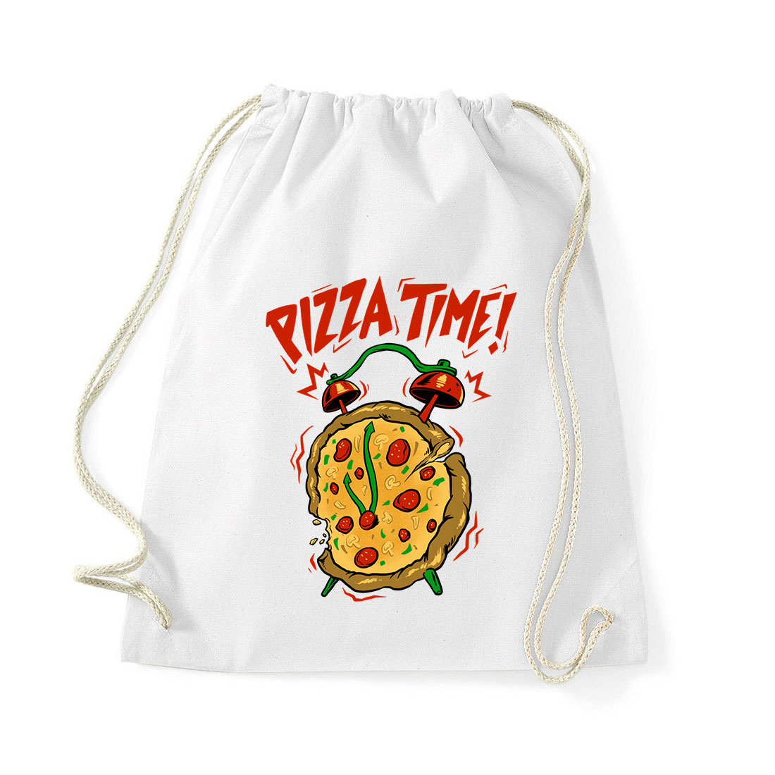 pizza time  Fehér Tornazsák