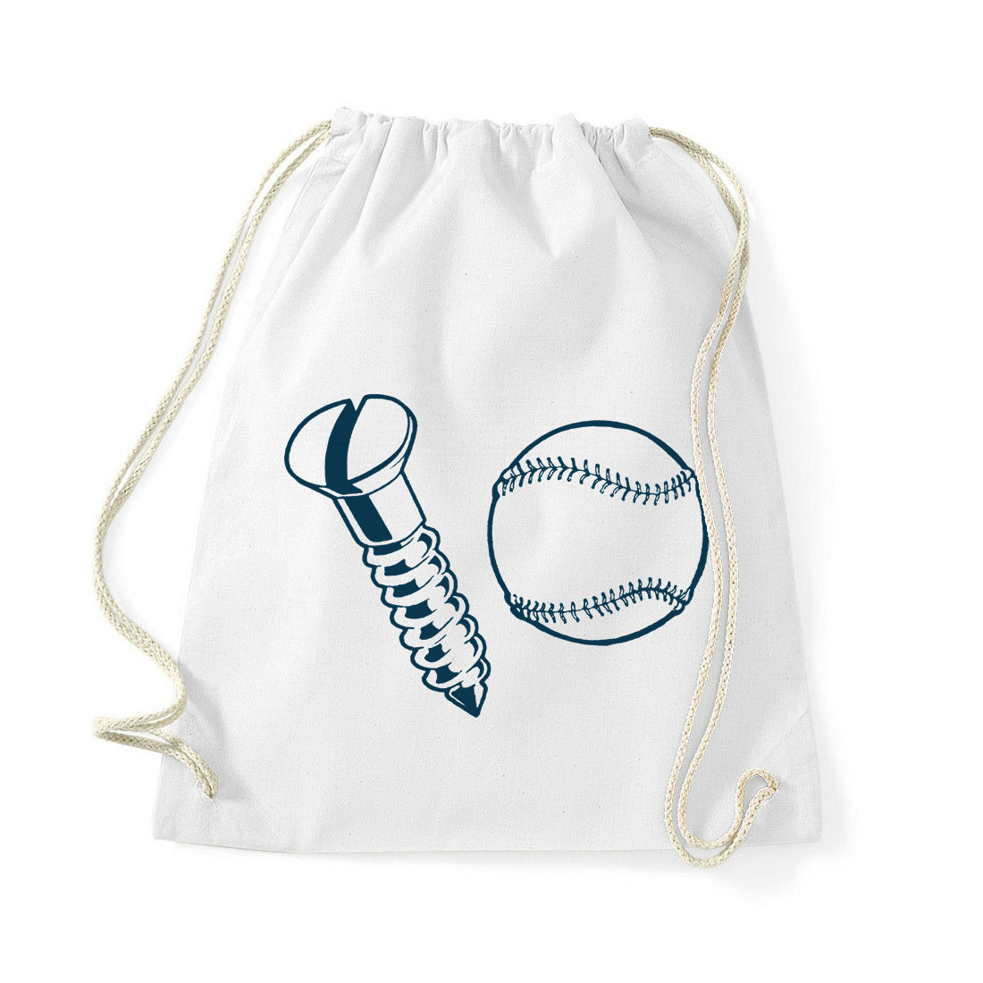 Baseball labda és csavar Fehér Tornazsák