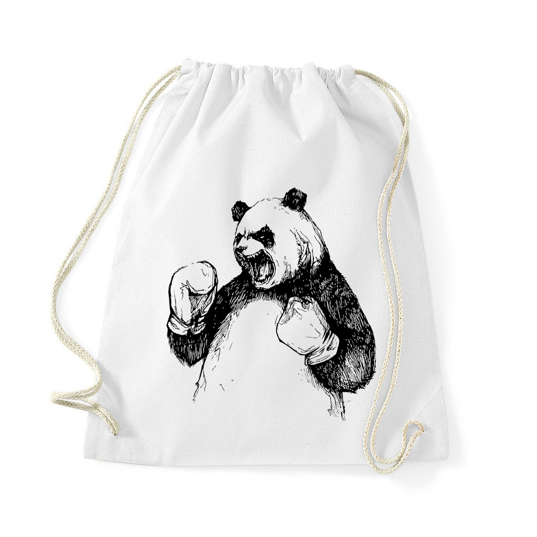 boxoló panda Fehér Tornazsák