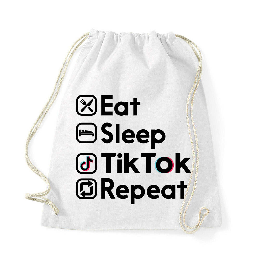 tik tok Fehér Tornazsák