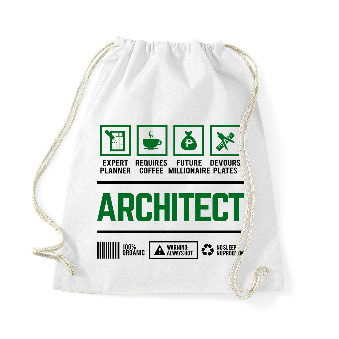 Építész építő architect Fehér Tornazsák