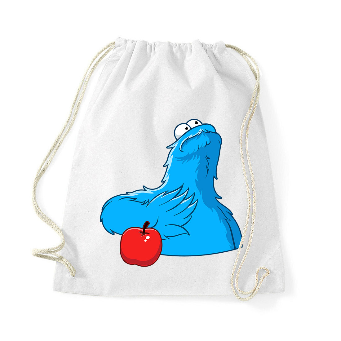 sütiszörny cookie monster alma Fehér Tornazsák