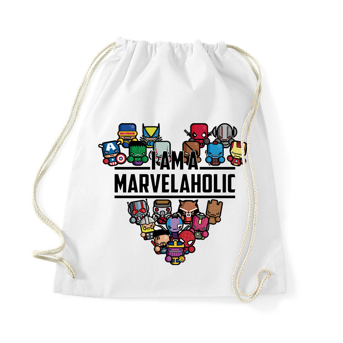 marvel avengers bosszállók pókember hulk thir vasember groot rocket raccoon galaxis őrzői Fehér Tornazsák