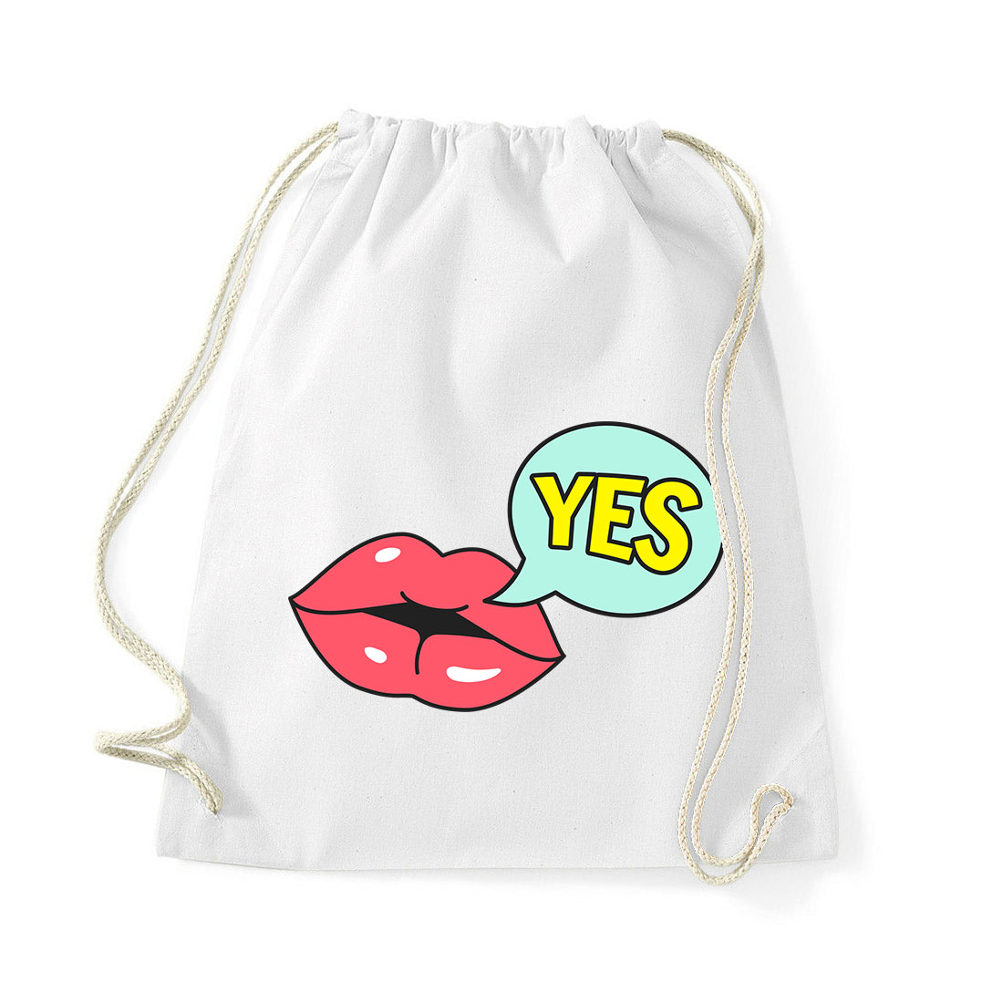 lips ajak ajkak száj  Fehér Tornazsák