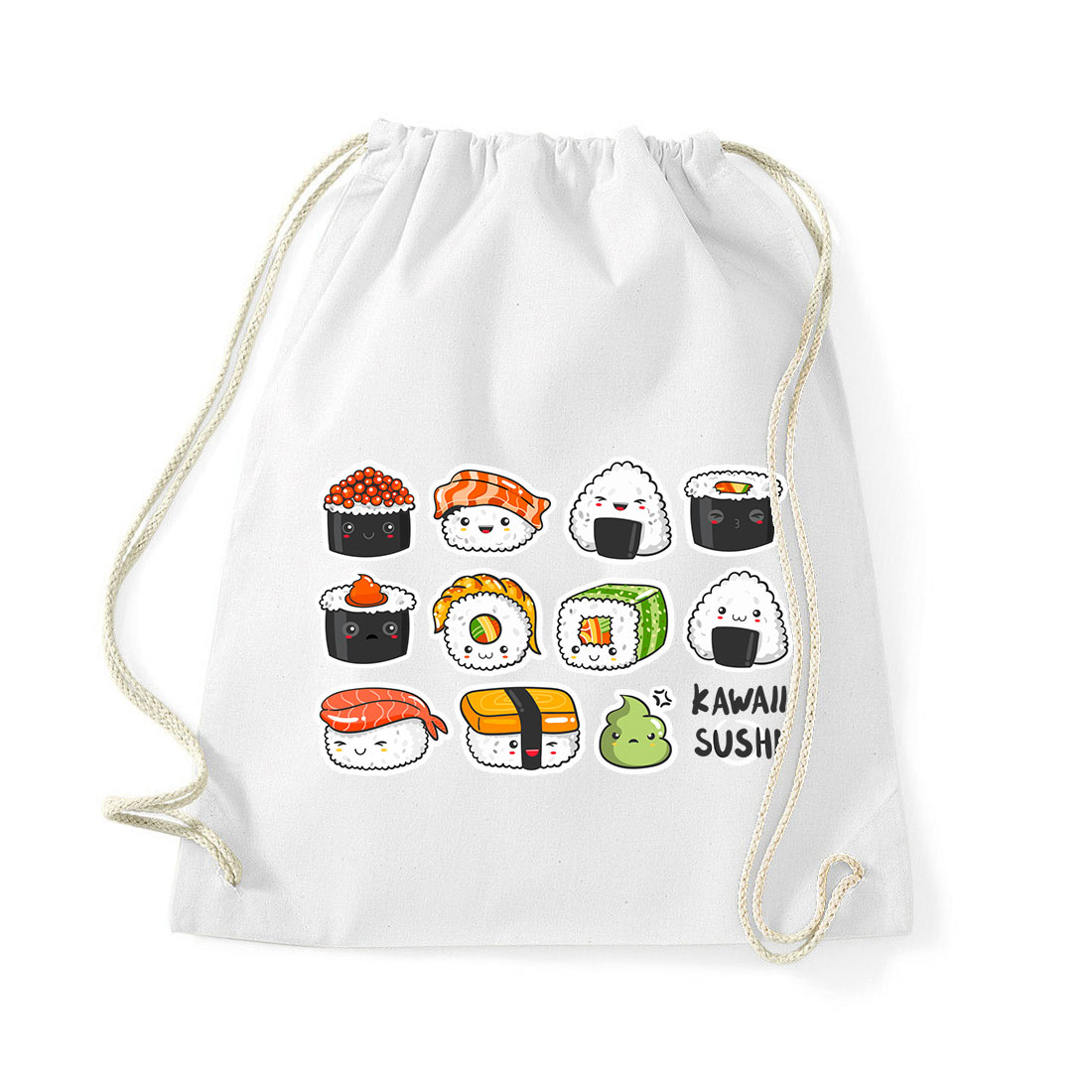 szusi sushi kawaii Fehér Tornazsák