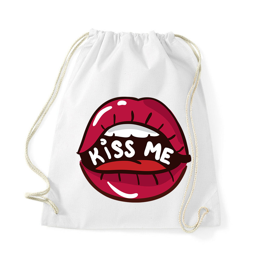 kiss me lips ajak ajkak száj Fehér Tornazsák