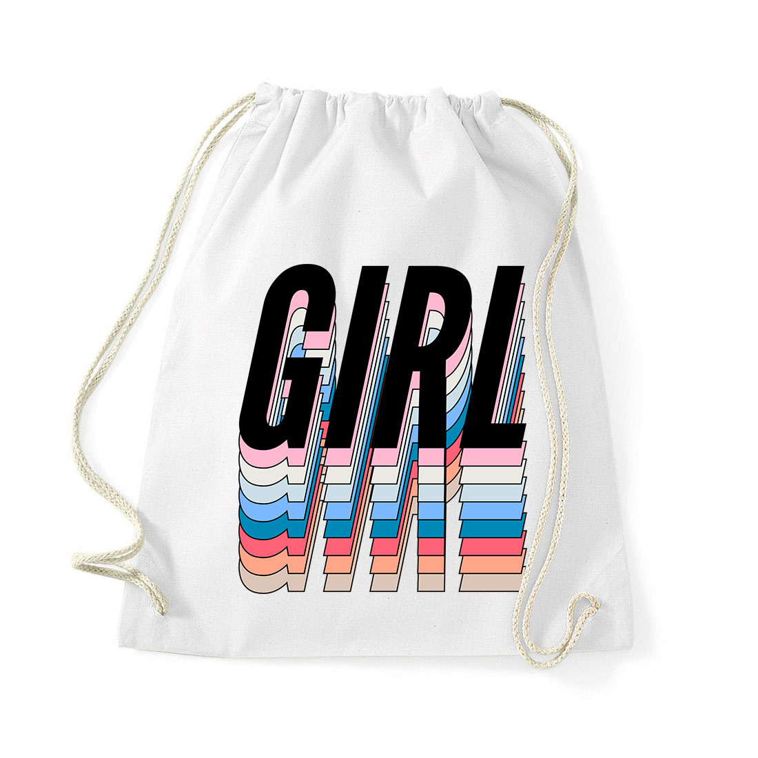 GIRL girl power grl pwr Fehér Tornazsák