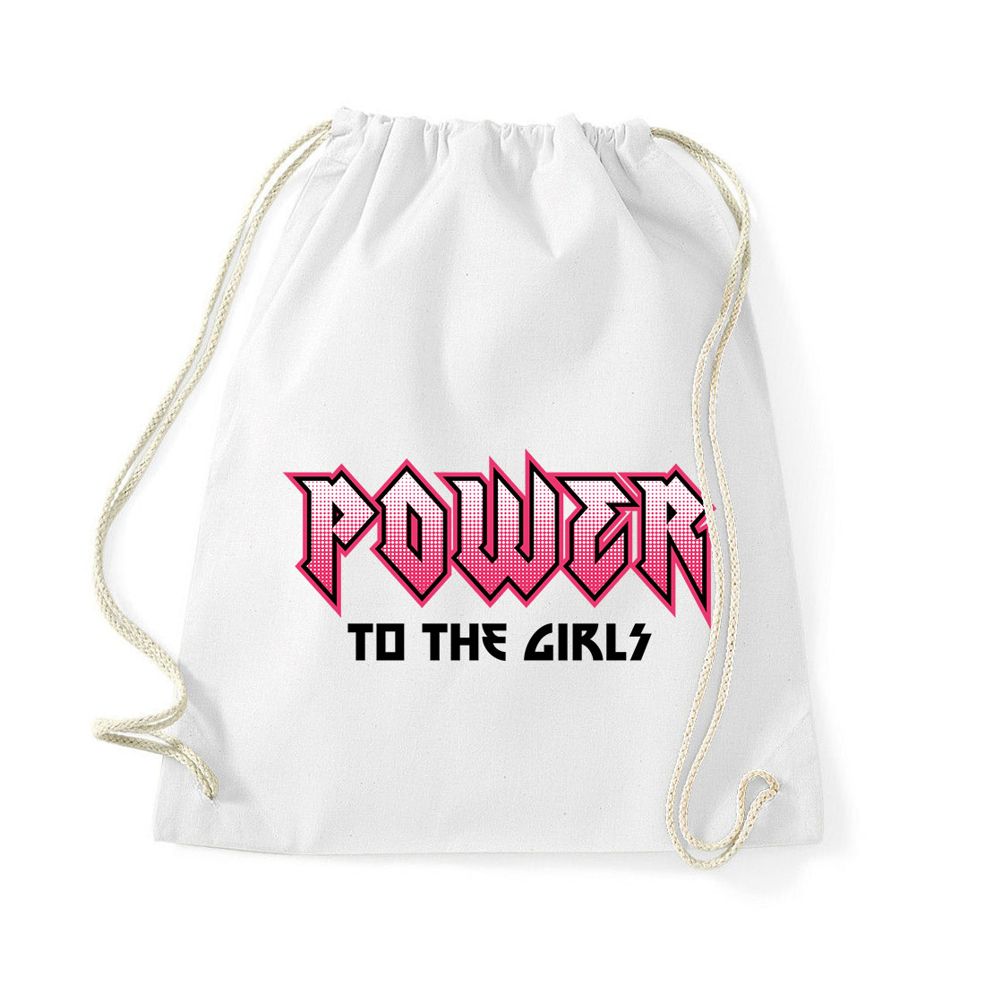 power to the girls girl power Fehér Tornazsák
