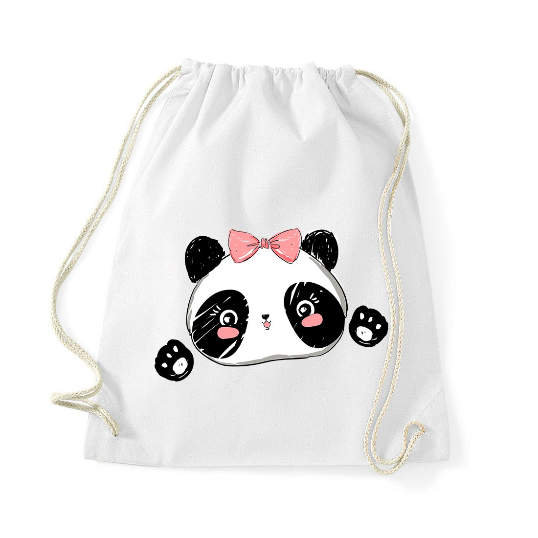 Panda pandás Fehér Tornazsák