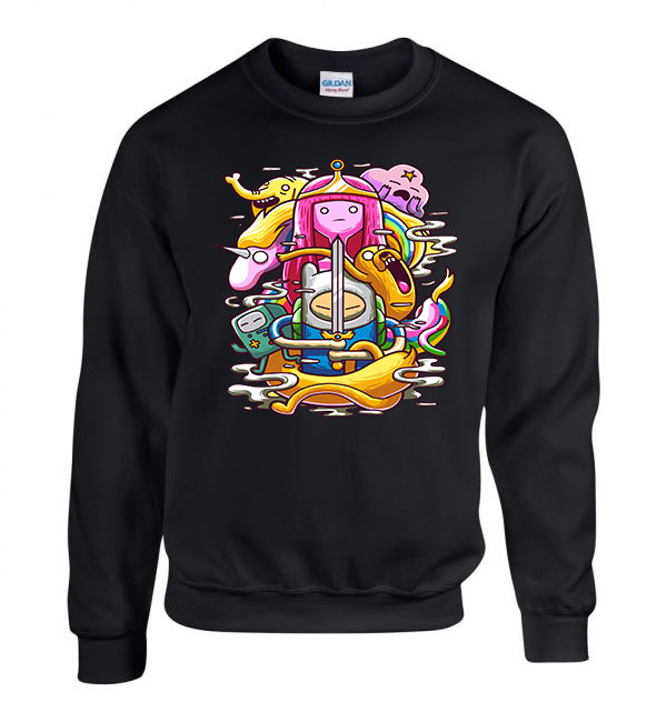 Adventure Time Fekete Férfi Pulóver