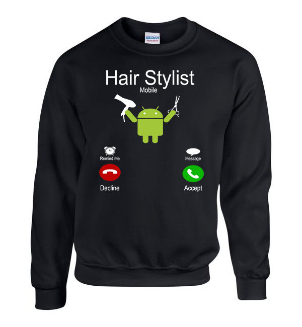 android fodrász fodrászat Fekete Férfi Pulóver