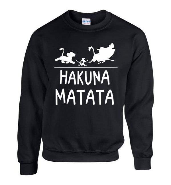 hakuna matata oroszlánkirály Fekete Férfi Pulóver