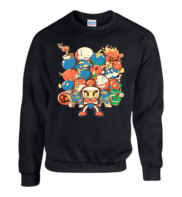 bomberman mario voltorb pokemon Fekete Férfi Pulóver