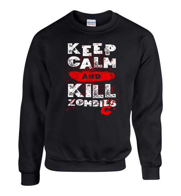 zombi zombis zombie humor kill Fekete Férfi Pulóver
