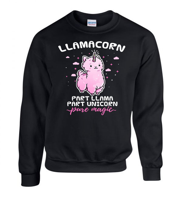 láma unikornis Fekete Férfi Pulóver