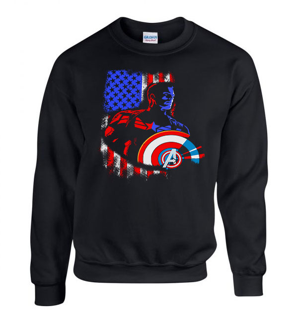 amerika kapitány Fekete Férfi Pulóver