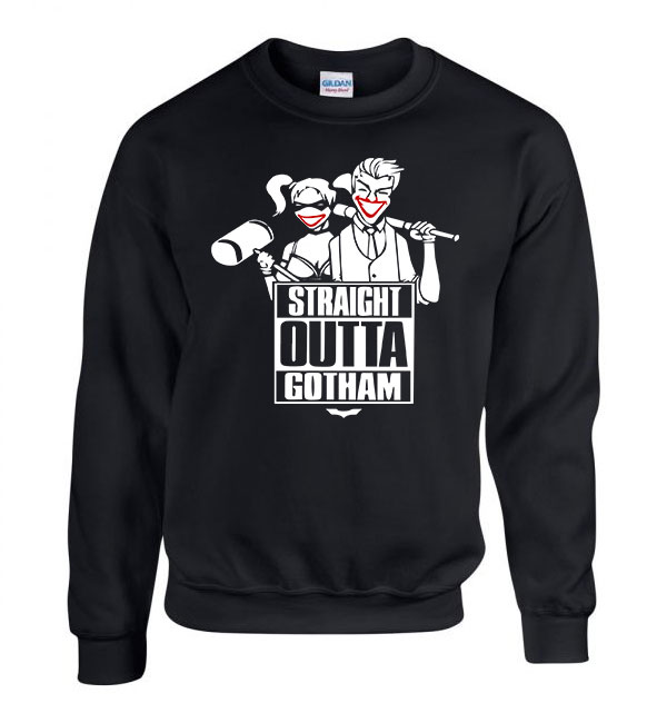 joker harley quinn gotham Fekete Férfi Pulóver