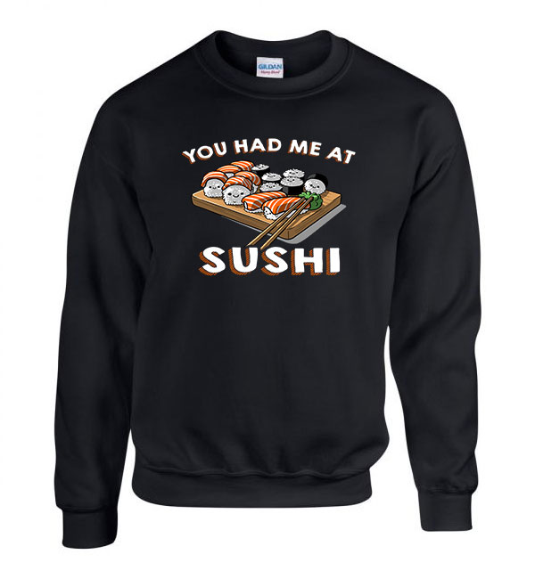 sushi szusi japán Fekete Férfi Pulóver
