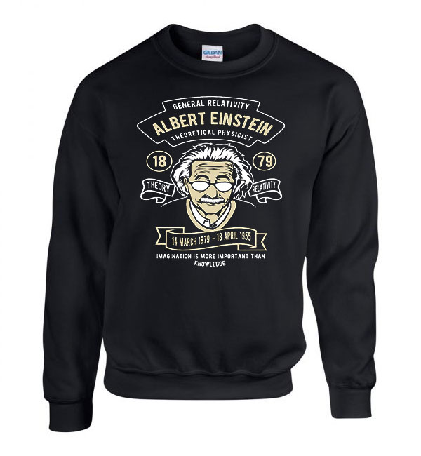 Albert Einstein Fekete Férfi Pulóver