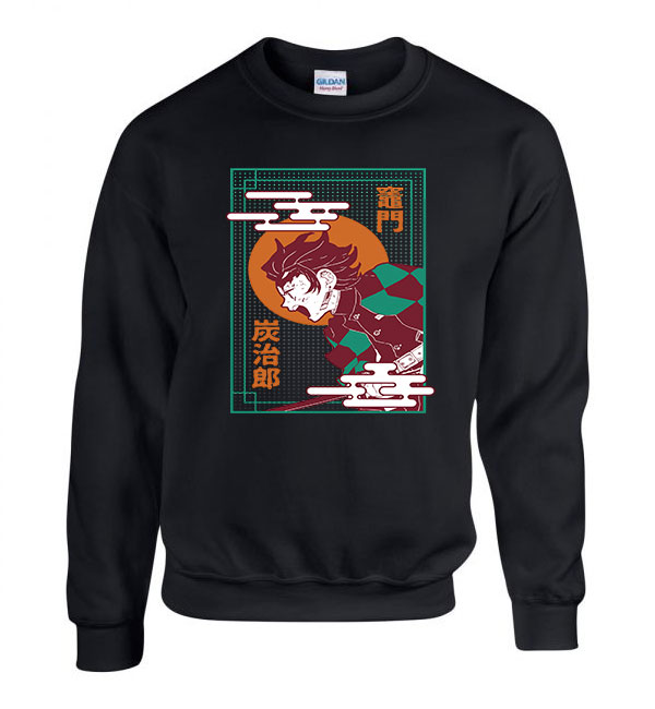 demon slayer tanjiro Fekete Férfi Pulóver