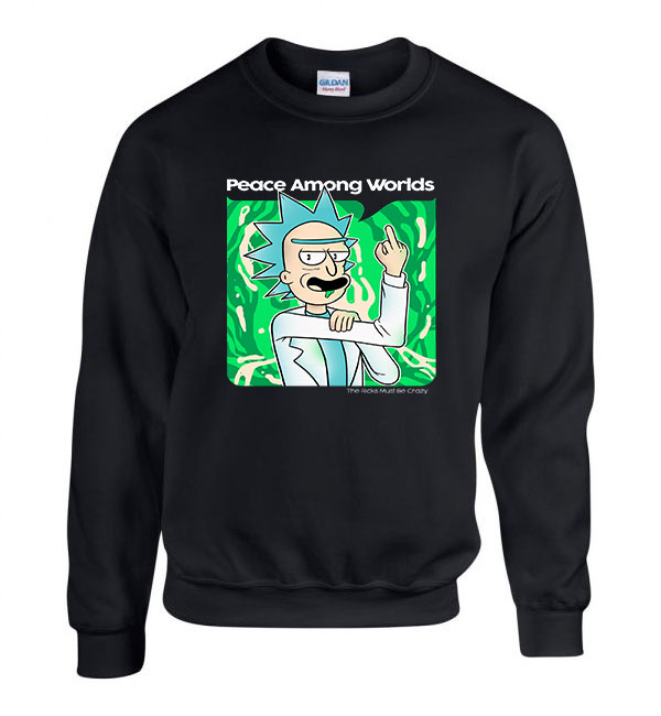 rick és morty Fekete Férfi Pulóver