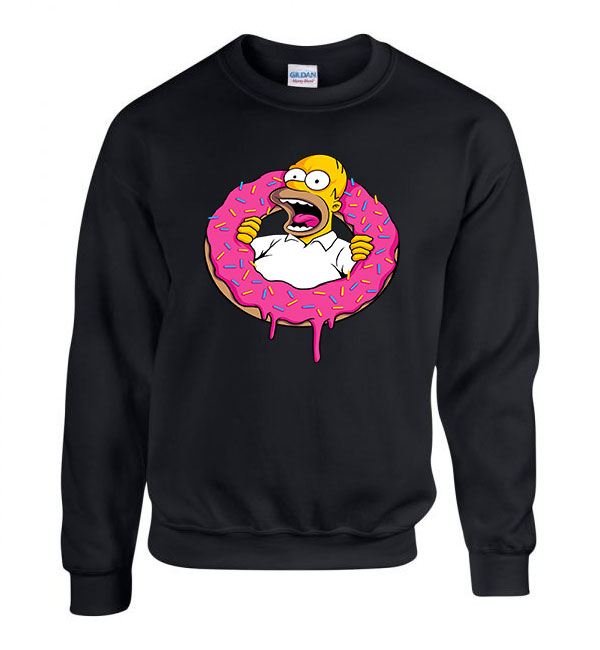 fánk homer donut simpson Fekete Férfi Pulóver