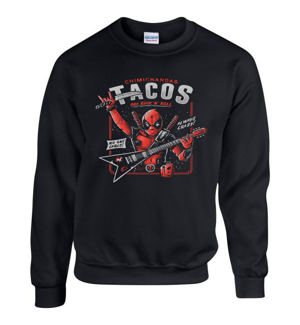 deadpool tacos chimichanga Fekete Férfi Pulóver