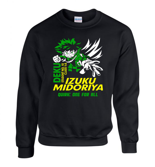 midoriya my hero academia hősakadémia Fekete Férfi Pulóver