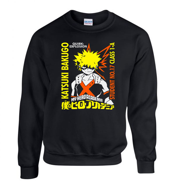 bakugo kacchan my hero academia hősakadémia Fekete Férfi Pulóver