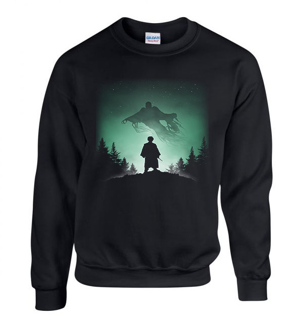 harry potter expecto patronum dementor Fekete Férfi Pulóver