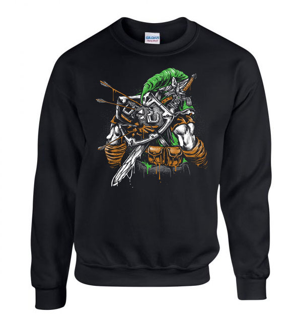 Zelda link Fekete Férfi Pulóver