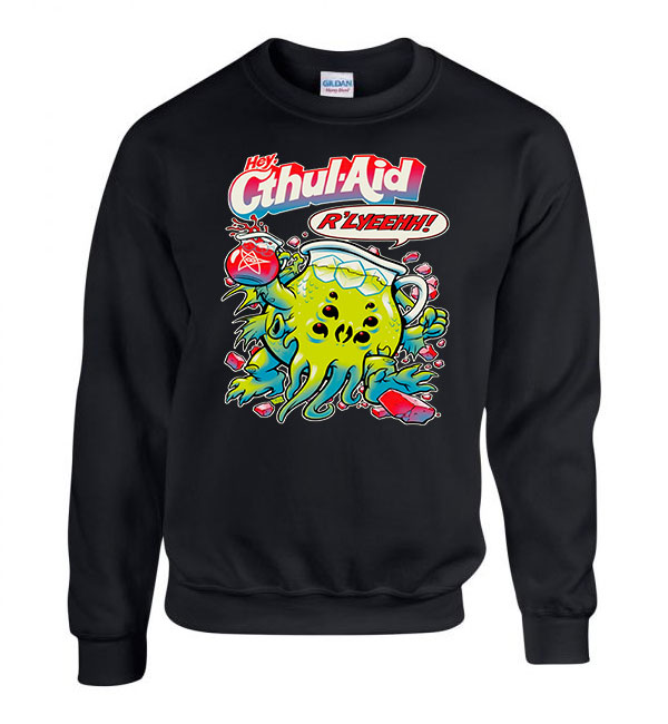 cthulhu chutulu hp lovecraft kool aid Fekete Férfi Pulóver