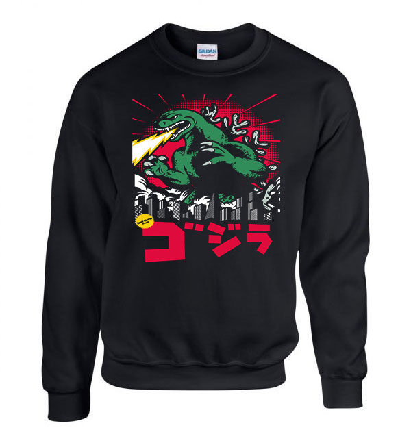 godzilla Fekete Férfi Pulóver