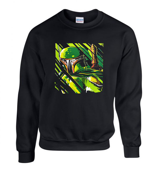 star wars boba fett Fekete Férfi Pulóver
