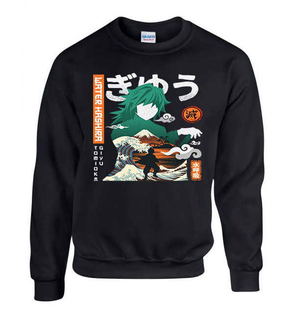 demon slayer tomioka Fekete Férfi Pulóver