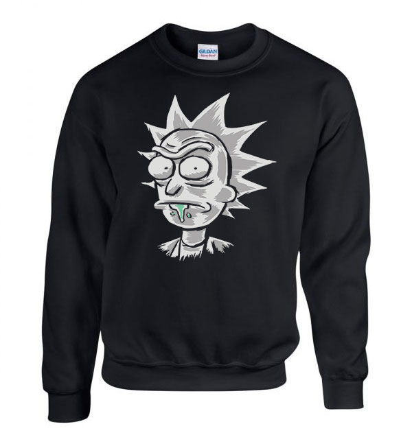rick és morty Fekete Férfi Pulóver